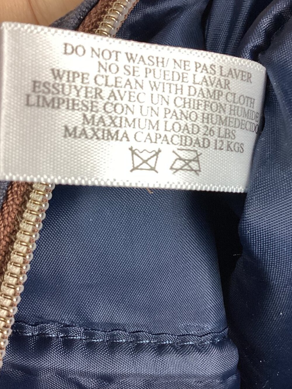Ralph Lauren Navy Canvas Duffel with Brown Faux Leather Trim - Picture 15 of 16